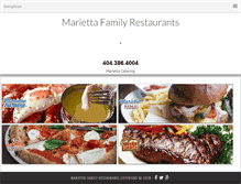 Tablet Screenshot of mariettafamilyrestaurants.com